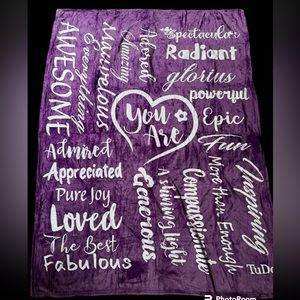 Purple inspirational blanket
